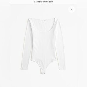 NWT Abercrombie long sleeve cotton blend seamless fabric scoopneck bodys…